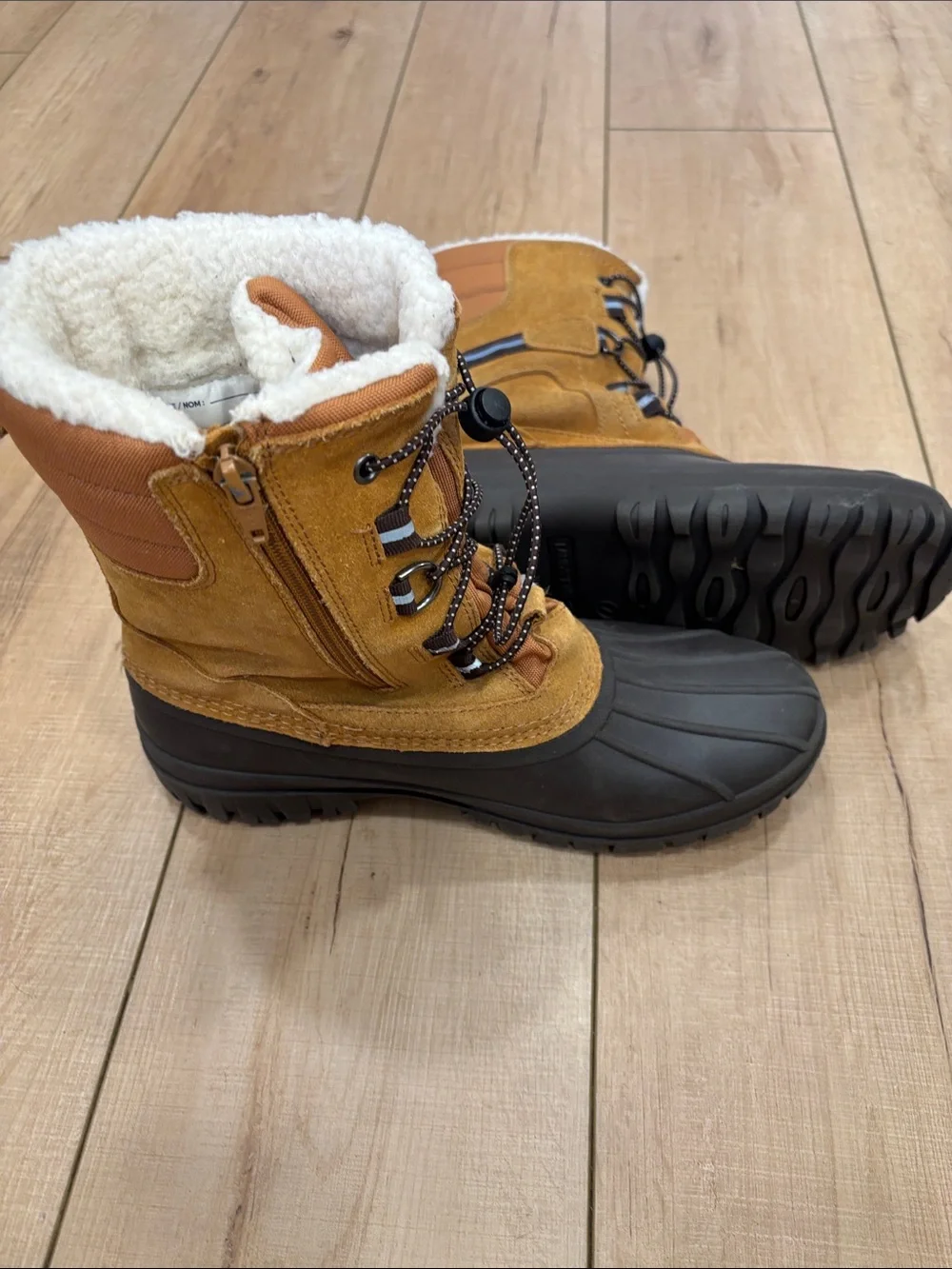 Lands' End Kids Tan and Brown Waterproof Winter Boots